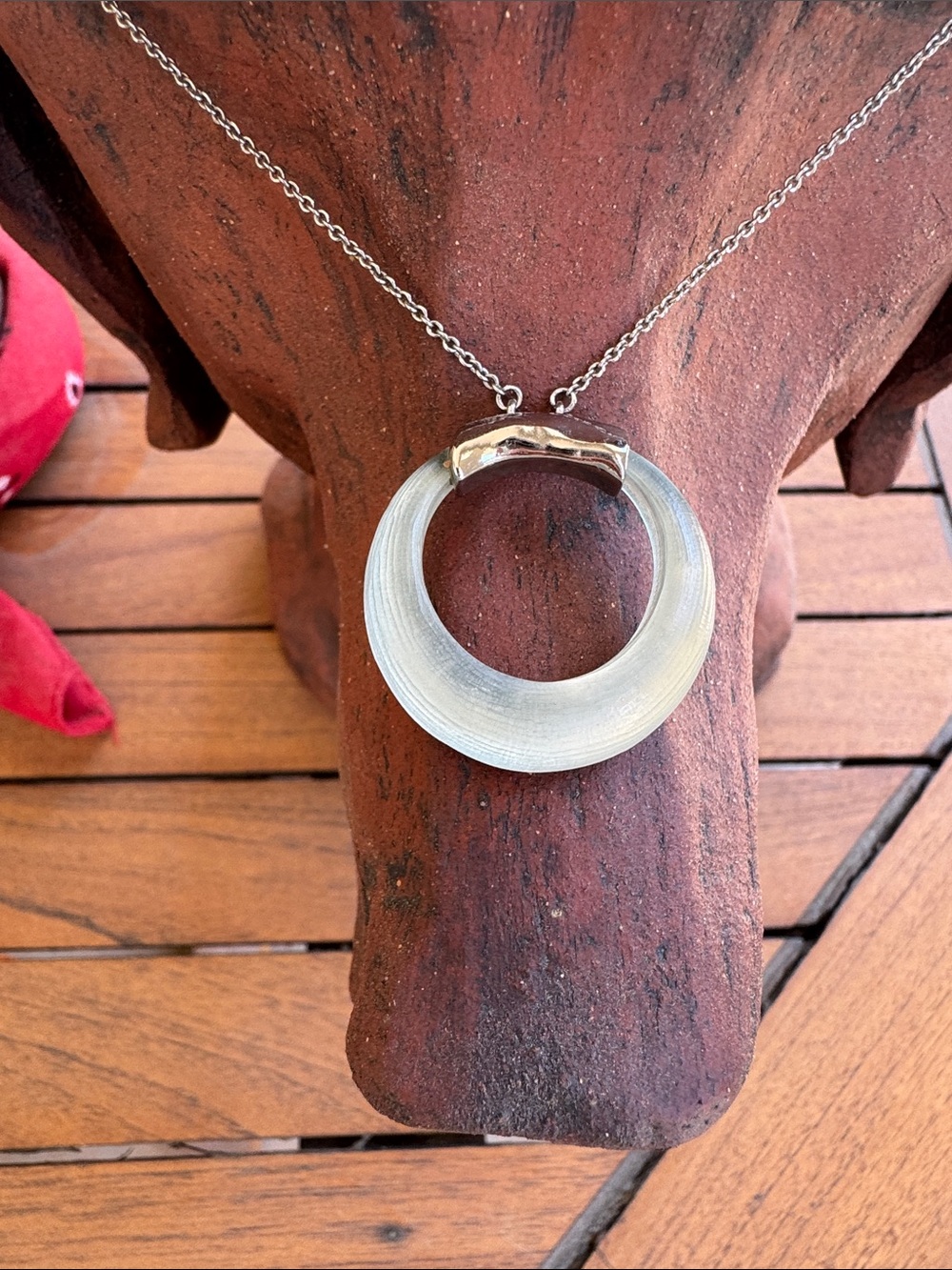 Alexis Bittar Pale Aqua Circular Pendant Necklace - Picture 7 of 9